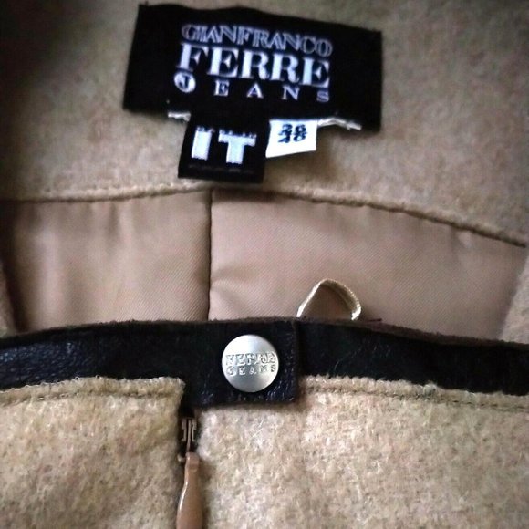 Gianfranco Ferre Beige Tan Mink Fur Skirt Suit 4 S - Picture 9 of 9